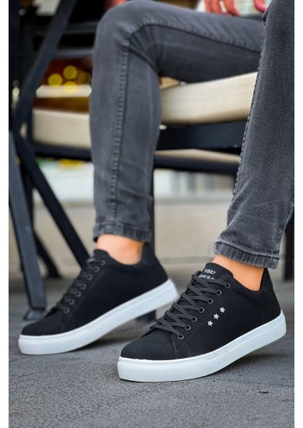 Kb-X7 Kuback Siyah Yeşil Yüksek Beyaz Taban Bağcıklı Günlük Erkek Ayakkabı