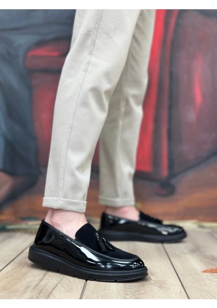 BA0005 Bağcıksız Yüksek Taban Siyah Taban Klasik Süet Detaylı Püsküllü Corcik Erkek Ayakkabı fırsatları