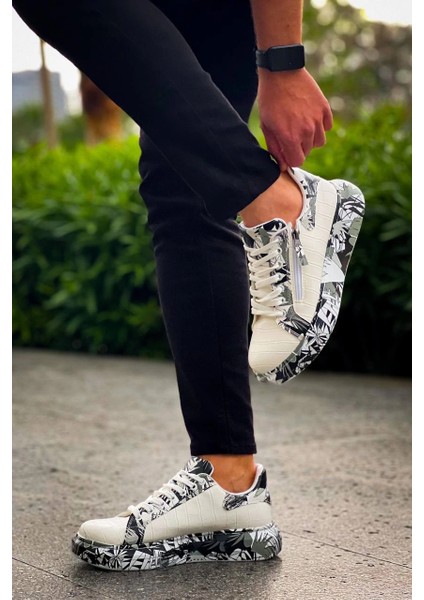 Kb-02 Kuback Bağcıklı Crocodile Beyaz Sarı Günlük Erkek Ayakkabı