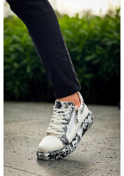 Kb-02 Kuback Bağcıklı Crocodile Beyaz Sarı Günlük Erkek Ayakkabı