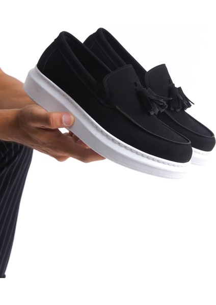 SLW154 Blaze Bağcıksız Püsküllü Cilt Erkek Günlük Spor Klasik Ayakkabı Bt Taba