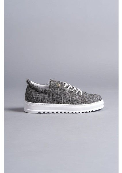 SLW152 Cool Bağcıklı Keten Erkek Günlük Spor Klasik Ayakkabı Bt Gri