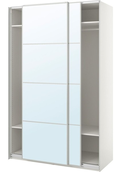 Pax Sürgü Kapaklı Gardırop, Beyaz-Aynalı Cam, 150X66X236 cm
