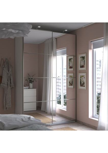Pax Sürgü Kapaklı Gardırop, Beyaz-Aynalı Cam, 150X66X236 cm modelleri