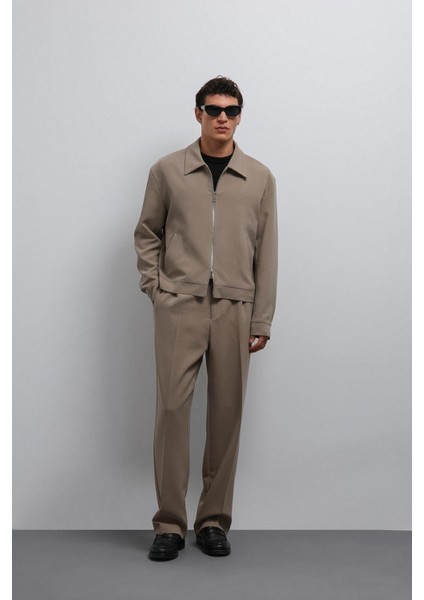 Bej Fermuarlı Mevsimlik Erkek Mont modelleri