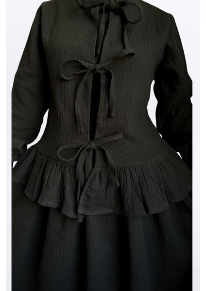 Müslin Etekli Takım-Rahat Kalıp Müslin Kumaş %100 Pamuk Etekli Kadın Kimono Takım indirimleri