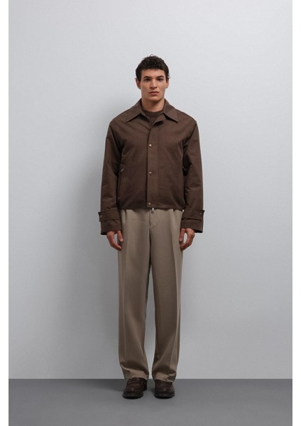 Kahve Kontrast Yaka Teknik Erkek Mont fiyatları