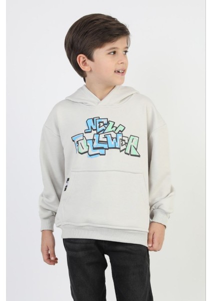 Erkek Kapşonlu Grafiti Yazılı Sweatshirt fiyatları