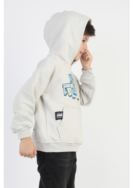 Erkek Kapşonlu Grafiti Yazılı Sweatshirt fırsatları