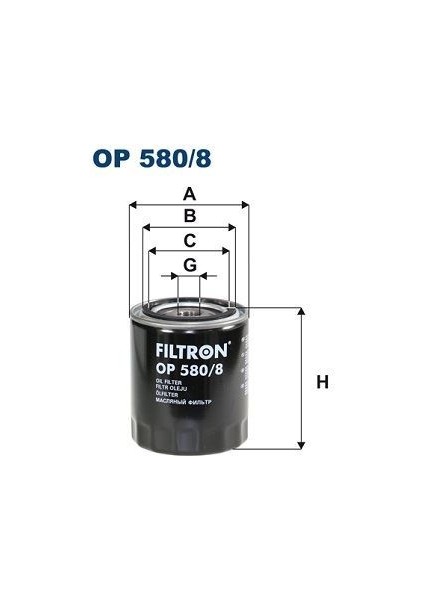 Fıltron OP580.8 - Yağ Filtresi Landrover Rangerover Iı Lp 4.6 224HP 07/94-04/02