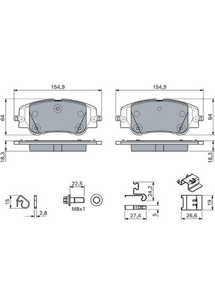 Ön Balata C4 x Ds3 18- 208 2008 19- Corsa F 19- Mokka 20-