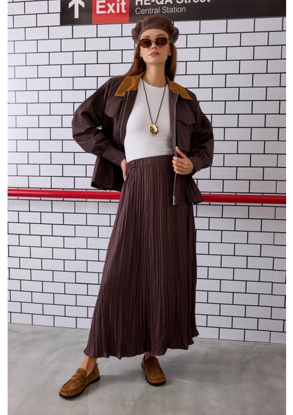 Piliseli Kraş Etek Acı Kahve modelleri