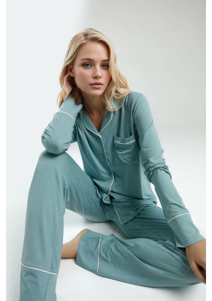 Kadın Giyim Kutulu Viskon 2'li Gömlek Pijama Takımı modelleri