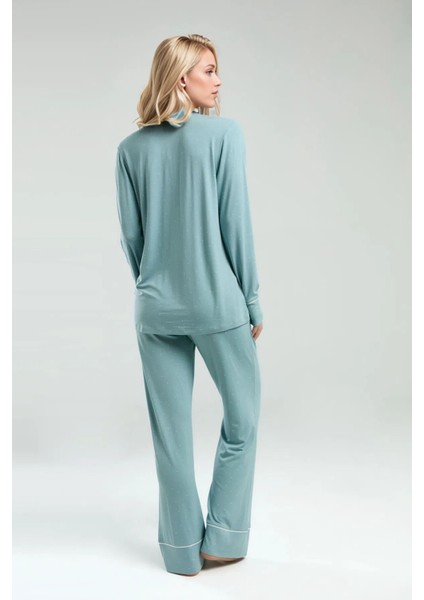 Kadın Giyim Kutulu Viskon 2'li Gömlek Pijama Takımı indirimleri