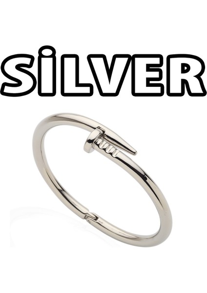 Kadın Rodyum Kaplama Model Çivi Bileklik Kelepçe - 93 fiyatları