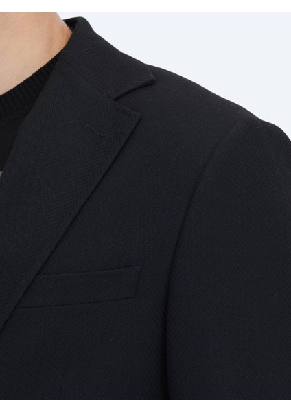 Siyah Desenli Modern Fit Ceket fırsatları