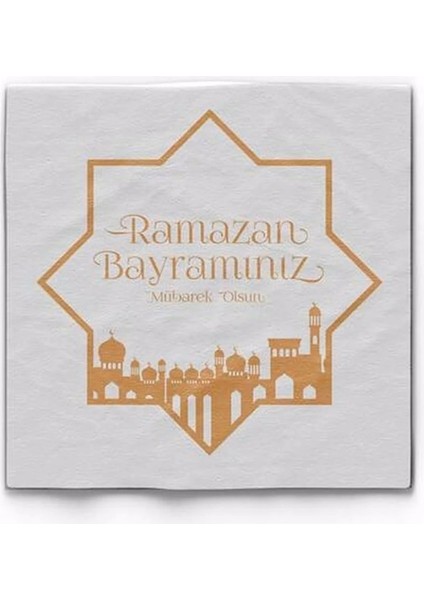 Yaldızlı Peçete Beyaz Ramazan Bayram Gold 16'lı fiyatları