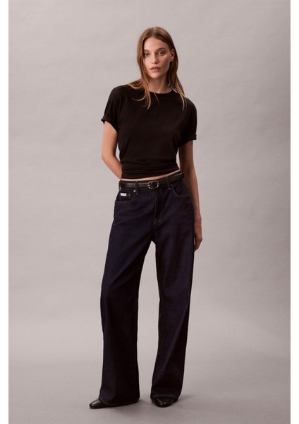 Kadın Regular Kalıp Supima Pamuklu T-Shirt - Siyah modelleri