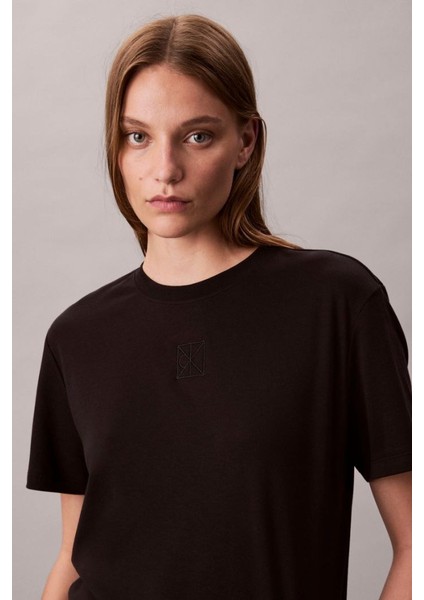 Kadın Regular Kalıp Supima Pamuklu T-Shirt - Siyah fırsatları