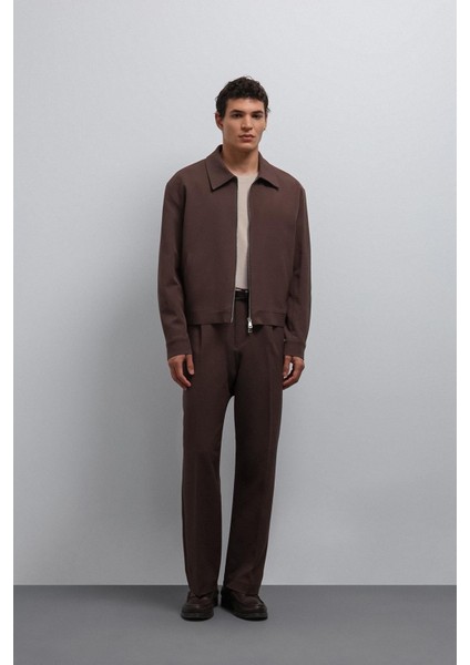 Kahve Fermuarlı Mevsimlik Erkek Mont modelleri