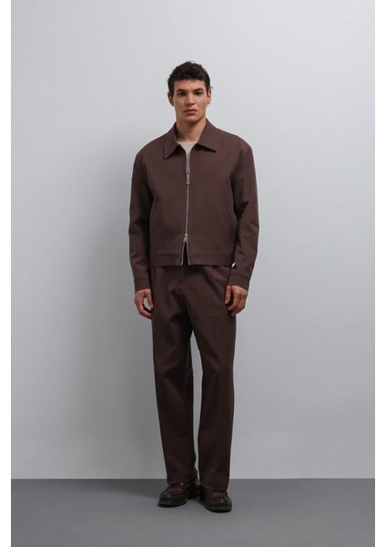 Kahve Fermuarlı Mevsimlik Erkek Mont fırsatları