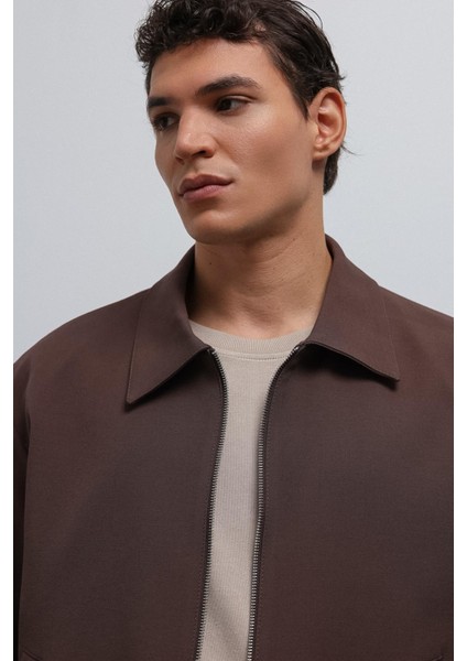 Kahve Fermuarlı Mevsimlik Erkek Mont indirimleri