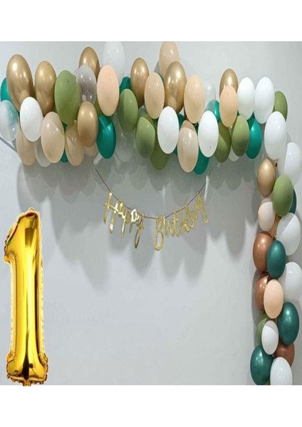 Yeşil Garland Doğum Günü Balon Zincir Set