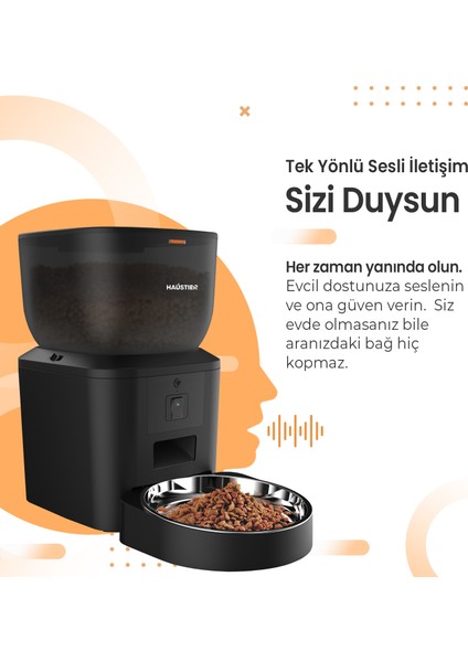 QQ025 Kameralı Akıllı Kedi Köpek Otomatik Mama Kabı, Tuya App-Wifi Uzaktan Kontrol, Sesle Çağırma, 480P Kamera, 4lt Hazne, Metal Kase