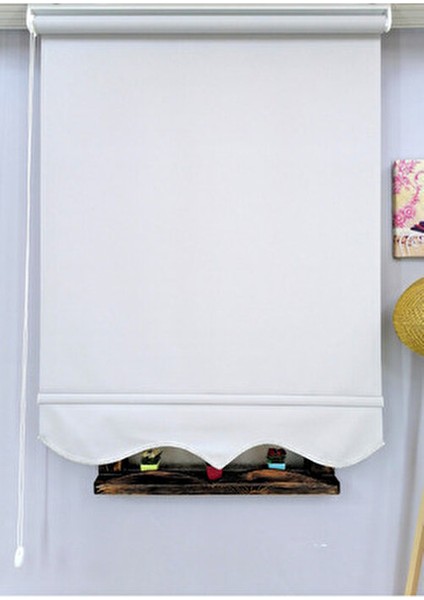 Stor Perde Açık Gri Kalın İthal Mat Kumaş Etek Dilimli 90 x 200 cm