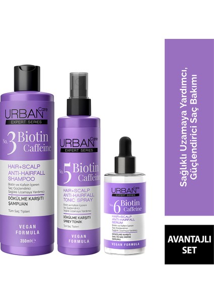 Expert Biotin ve Kafein Dökülme Karşıtı Şampuan&tonik&serum Set-Vegan