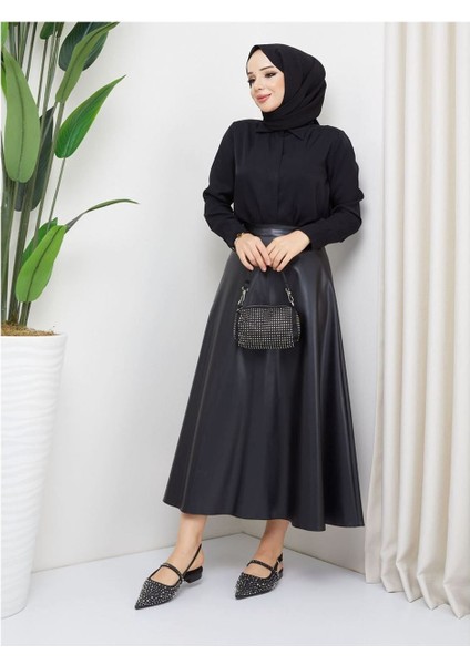 Mevlana Model Deri Etek Siyah fırsatları