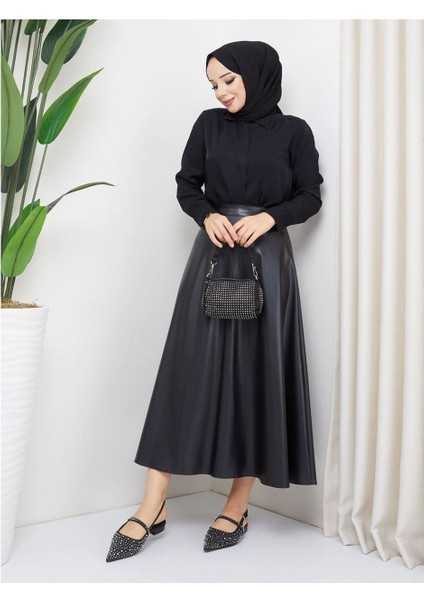 Mevlana Model Deri Etek Siyah indirimleri