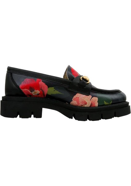 Kadın Vegan Deri Siyah Loafer - Poppy Tasarım fırsatları