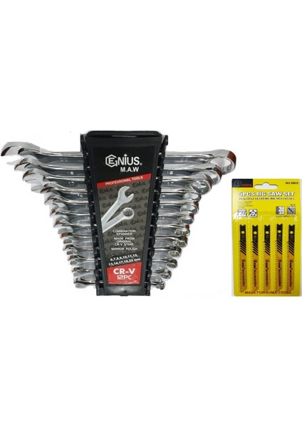 Makroyapı 12 Parça Kombine Anahtar Takımı 12 Li Düz-Yıldız 6X22 mm