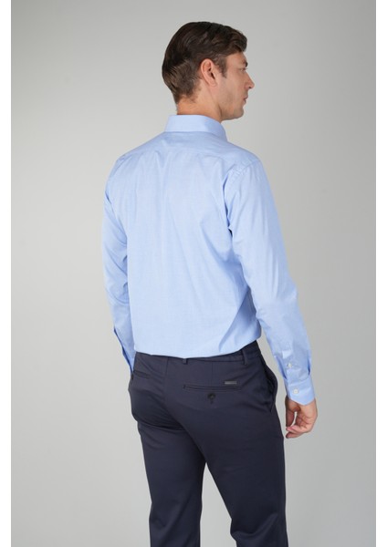 Erkek Regular Fit Pamuk Klasik Mavi Gömlek GMKLS252132_D35 fiyatları