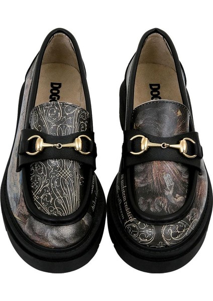 Kadın Vegan Deri Siyah Loafer - The Model Book Of Calligraphy Tasarım fiyatları