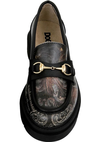 Kadın Vegan Deri Siyah Loafer - The Model Book Of Calligraphy Tasarım indirimleri