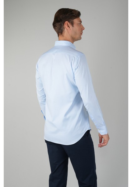 Erkek Uzun Kollu Regular Fit Açık Mavi Gömlek GMOKS252100_33 fiyatları