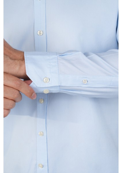 Erkek Uzun Kollu Regular Fit Açık Mavi Gömlek GMOKS252100_33 fırsatları