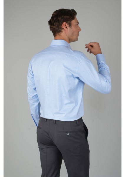 Erkek Uzun Kollu Regular Fit Klasik Mavi Gömlek GMEKS252121_E35 fiyatları