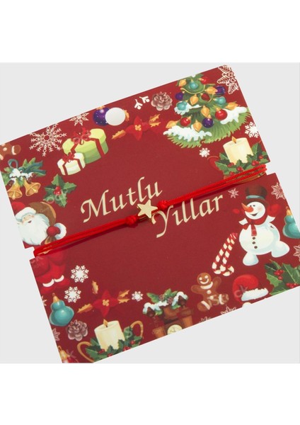 Bestonly Yıldız Mutlu Yıllar Yılbaşı Bilekliği-Kırmızı fiyatları