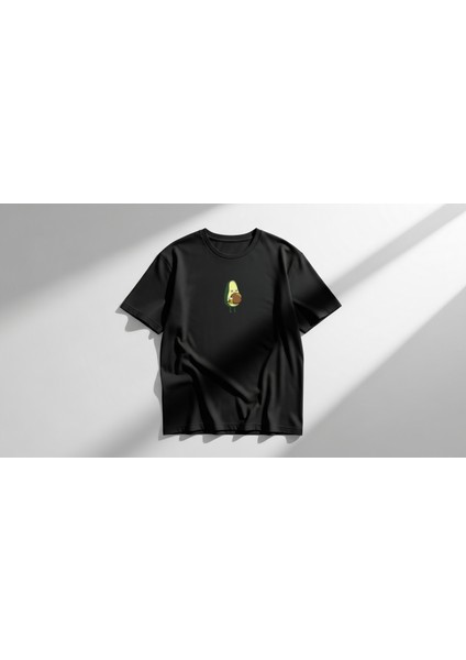Avokado Baskılı Oversize Pamuklu Kadın T-Shirt fırsatları