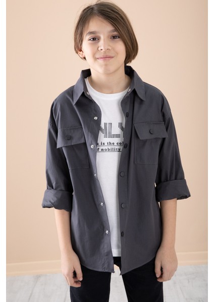 Füme Gömlek Tişörtlü Erkek Çocuk 2'li Takım 20126