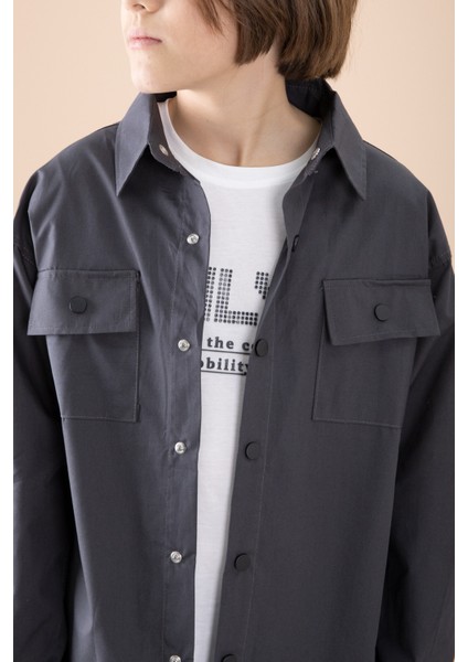 Füme Gömlek Tişörtlü Erkek Çocuk 2'li Takım 20126 modelleri