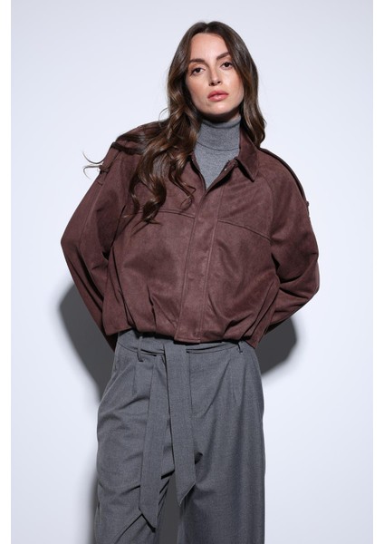 Kahve Süet Görünümlü Bomber Kadın Mont fiyatları