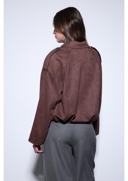 Kahve Süet Görünümlü Bomber Kadın Mont indirimleri