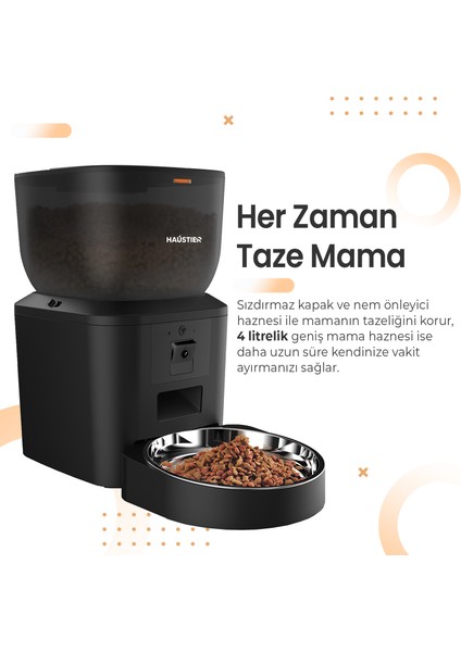 QQ029 Kameralı 1080P Gece Görüş, Akıllı Kedi Köpek Mama Kabı, 2.4ghz/5ghz, 4lt, Metal Kase indirimleri