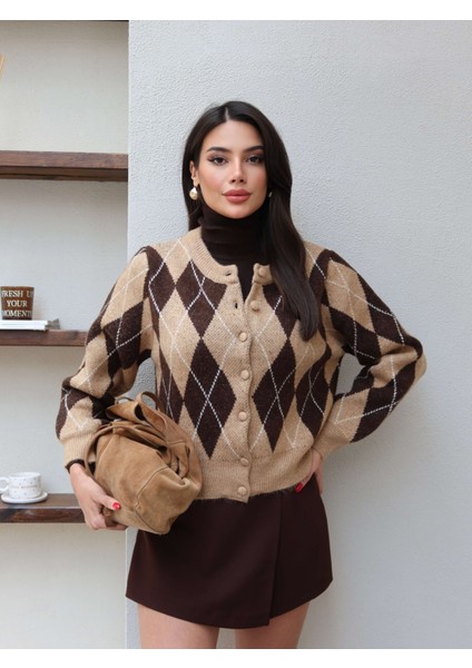 Baklava Desen Düğmeli Hırka fiyatları