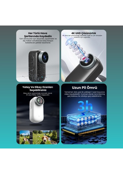 Ekranlı 4K Aksiyon Kamerası 4K Ultra Hd Video Kaydı 180° Lens Dönüşü Bataryalı Aksiyon Kamerası modelleri