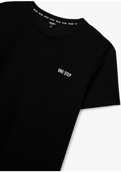 Regular Fit Kısa Kollu Bisiklet Yaka Baskılı Spor Tişört modelleri